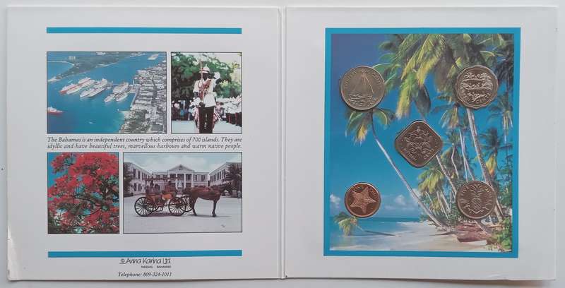 The Bahamas Coin Collection (Folder with 5 Coins)