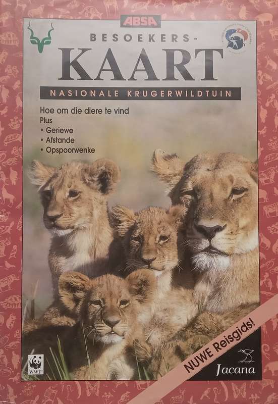 Besoekers-Kaart, Nasionale Krugerwildtuin (Afrikaans, with Loosely Inserted Information Guide)