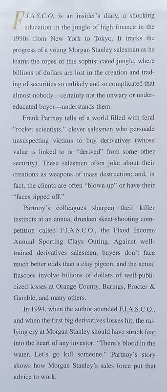 F.I.A.S.C.O. Blood in the Water on Wall Street | Frank Partnoy