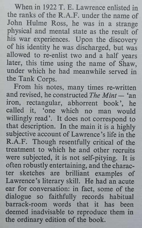 The Mint: A Daybook of the RAF Depot Between August and December 1922 | T. E. Lawrence