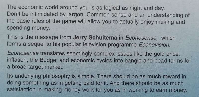 Econosense: Understanding Your Economic Environment | Jerry Schuitema