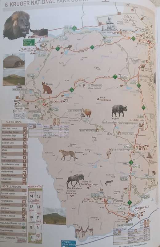 Window to the Kruger National Park Map (Afrikaans/English)