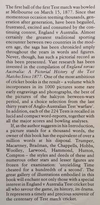 England Versus Australia: A Pictorial History of the Test Matches Since 1877 | David Frith