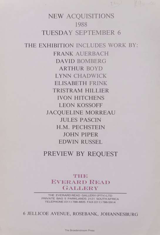 New Acquisitions at the Everard Read Gallery (Invitation to the Exhibition)