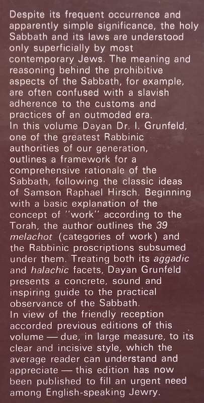 The Sabbath: A Guide to its Understanding and Observance | Dayan Dr. I. Grunfeld