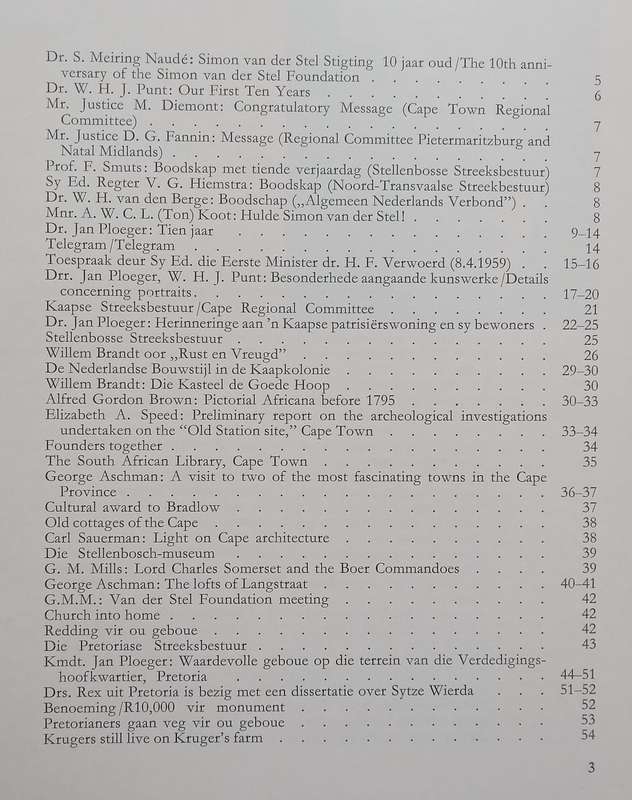 Simon van der Stel Foundation Bulletin 18-19 (April 1969)