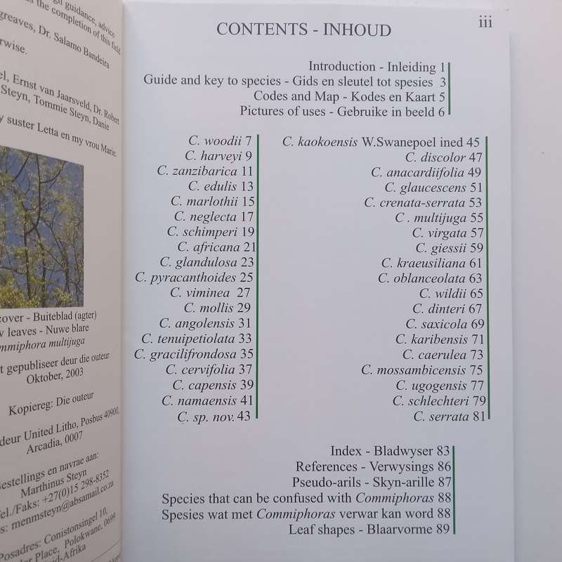 Southern Africa Commiphora (English/Afrikaans Text) | Marthinus Steyn