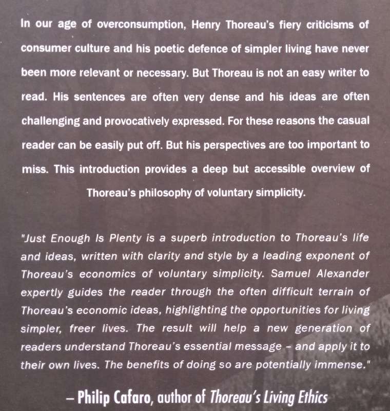 Just Enough is Plenty: Thoreaus Alternative Economics | Samuel Alexander