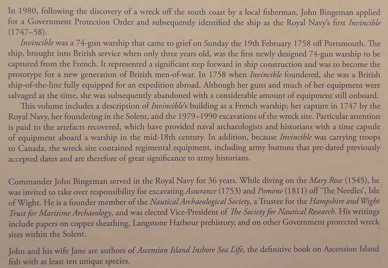 The First HMS Invincible (1747-58) Her Excavations (1980-1991) | John M. Bingeman