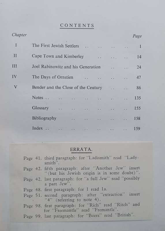 The Birth of a Community: A History of Western Province Jewry from Earliest Times to the End of t...