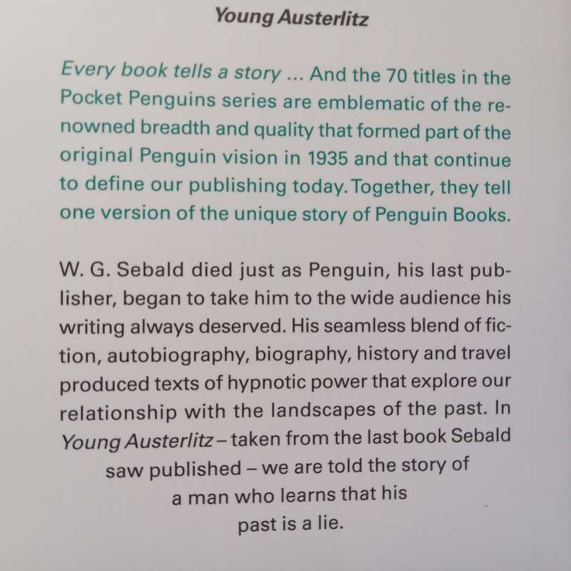 Young Austerlitz | W. G. Sebald