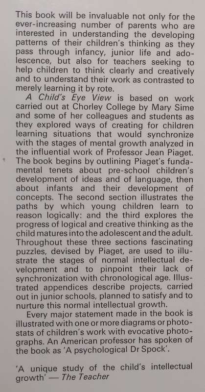 A Childs Eye View: Piaget for Young Parents and Teachers | Mary Sime