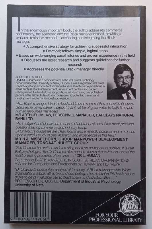 Integration of Black Managers Into South African Organisations (Published 1986) | Eric Charoux