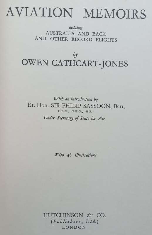 Aviation Memoirs, including Australia and Back and Other Record Flights | Owen Cathcart-Jones