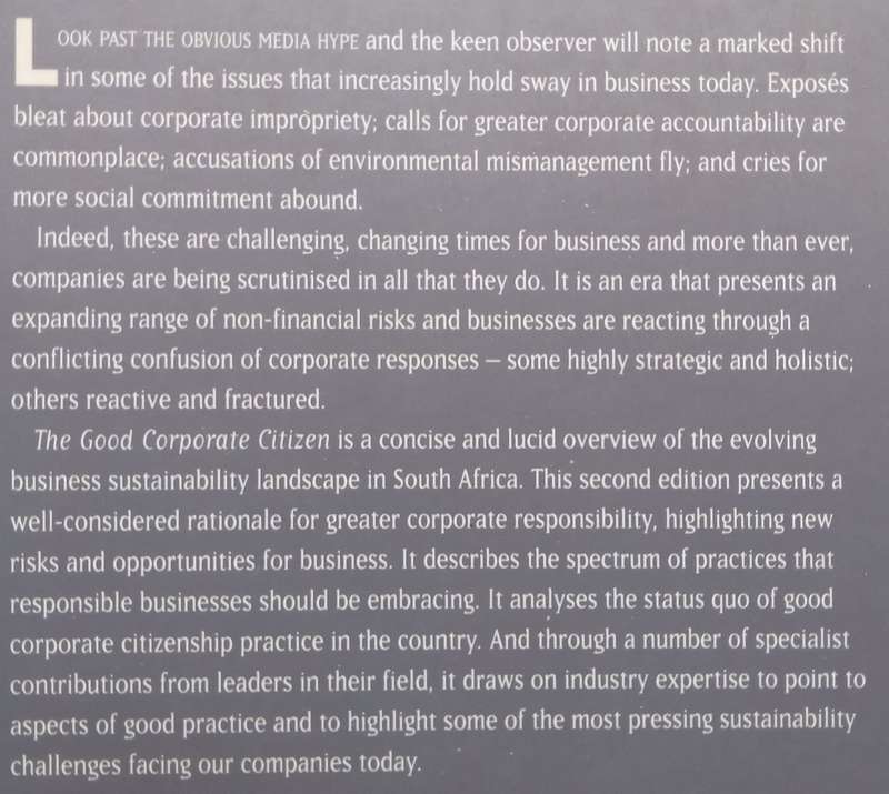 The Good Corporate Citizen: Pursuing Sustainable Business in South Africa (2nd Edition) | Andy Fr...
