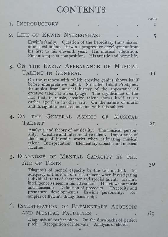 The Psychology of a Musical Prodigy (On the Pianist Erwin Nyiregyhazi) | G. Revesz