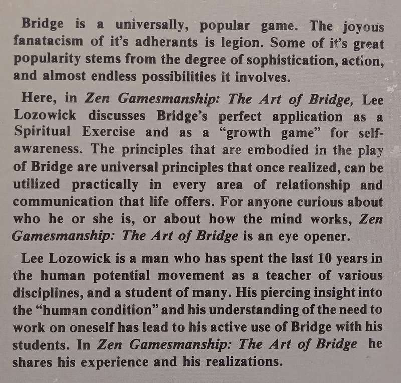 Zen Gamesmanship: The Art of Bridge | Lee Lozowick