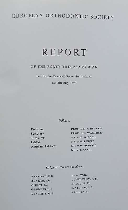 European Orthodontic Society Report of the 43rd Congress (1967) | Various Authors
