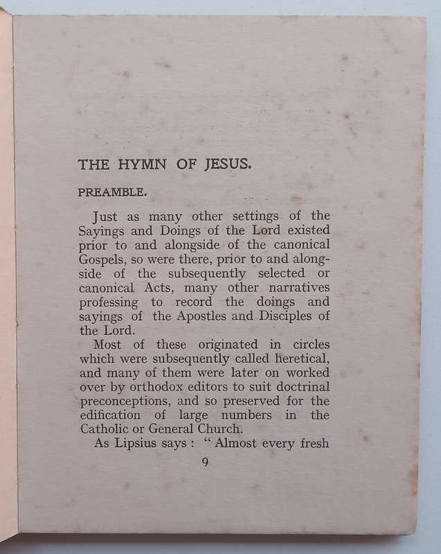 The Hymn of Jesus (Possibly a First Edition, Published 1907) | G. R. S. Mead