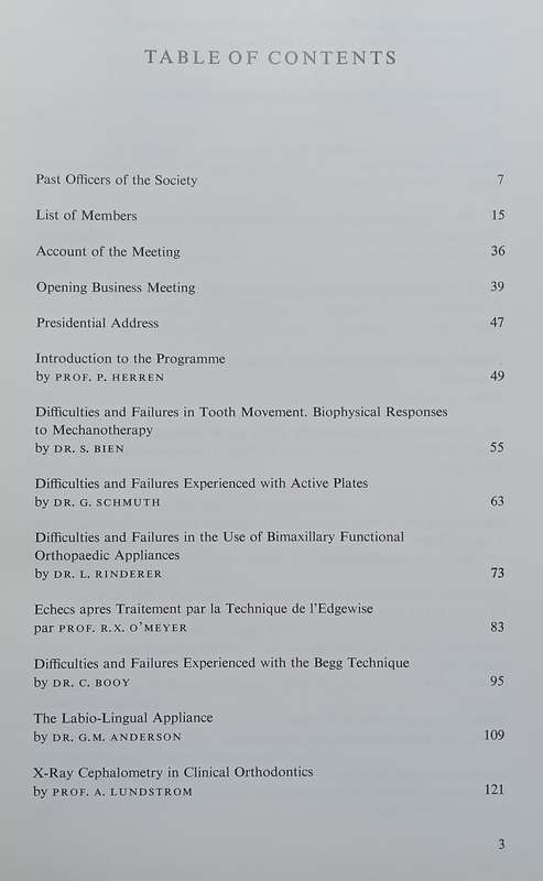 European Orthodontic Society Report of the 43rd Congress (1967) | Various Authors