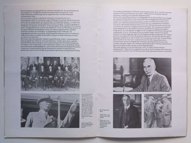 Hertzog: Official Programme at the Unveiling of the Statue of General JBM Hertzog at the Union Bu...