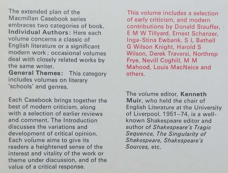 Shakespeare, The Winters Tale: A Selection of Critical Essays | Kenneth Muir (Ed.)