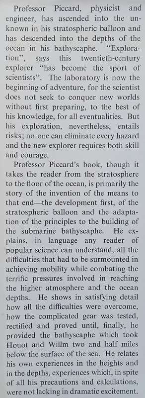 In Balloon & Bathyscaphe | Professor Auguste Piccard