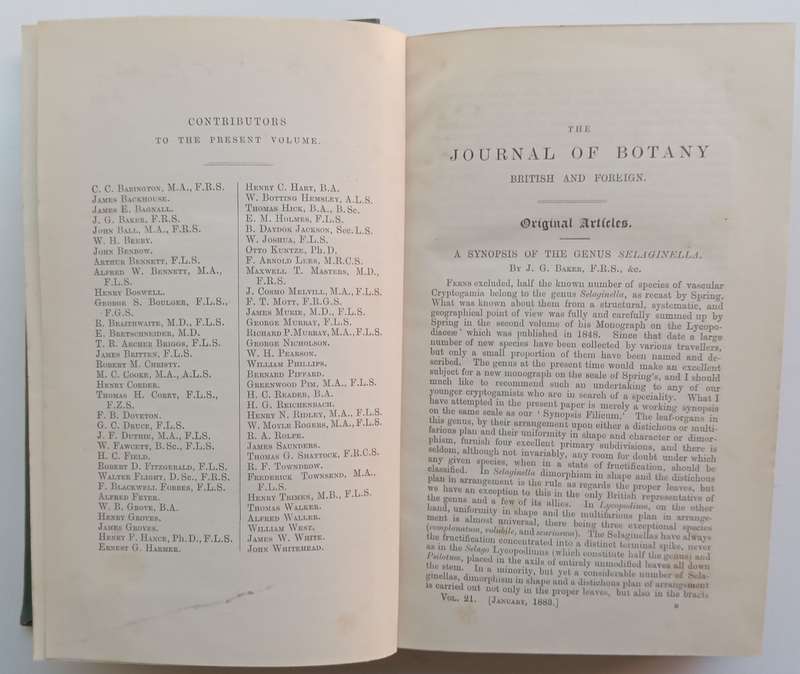The Journal of Botany, British and Foreign (Vol. 21, Published 1883) | James Britten (Ed.)