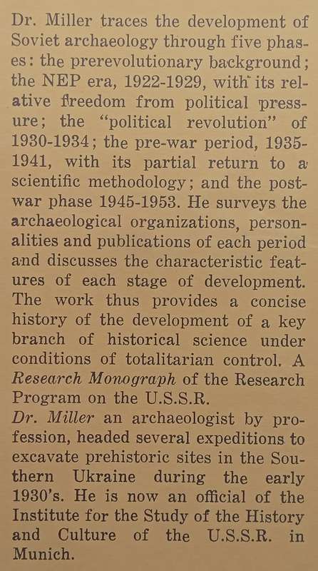Archaeology in the U.S.S.R. | Mikhail Miller
