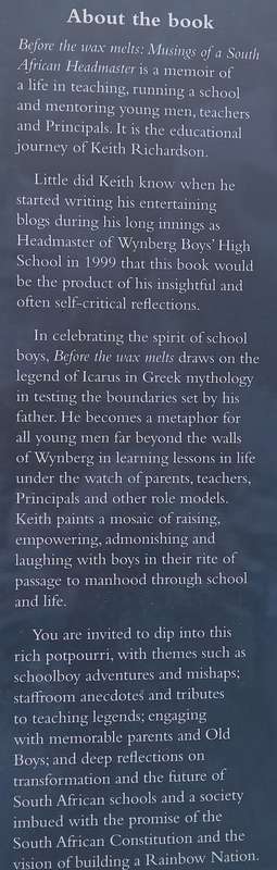 Before the Wax Melts: Musings of a South African Headmaster (Possibly Inscribed by Author) | Keit...