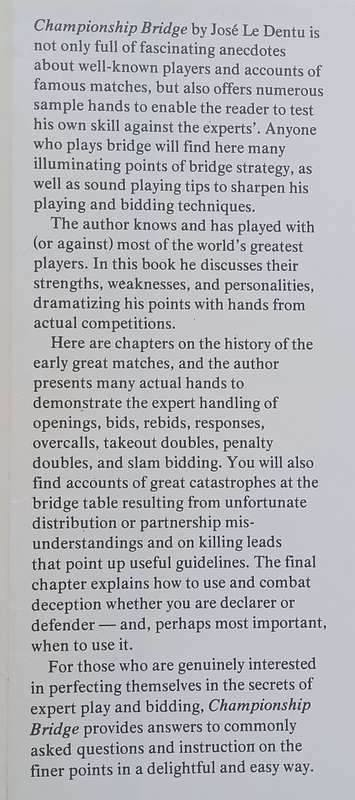 Championship Bridge | Jose le Dentu