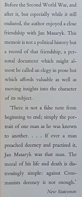Jan Masaryk: A Personal Memoir | Sir Robert Bruce Lockhart