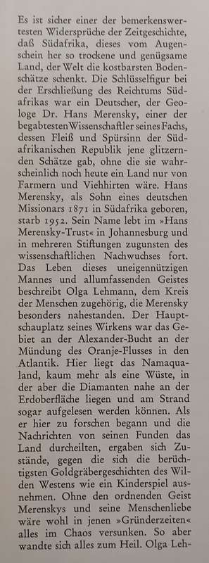 Hans Merensky: Ein Deutscher Pionier in Südafrika (Inscribed by Viktor Hesse, German Text) | Olg...