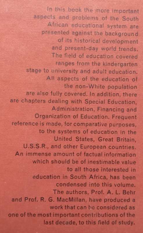 Education in South Africa | A. L. Behr & R. G. Macmillan