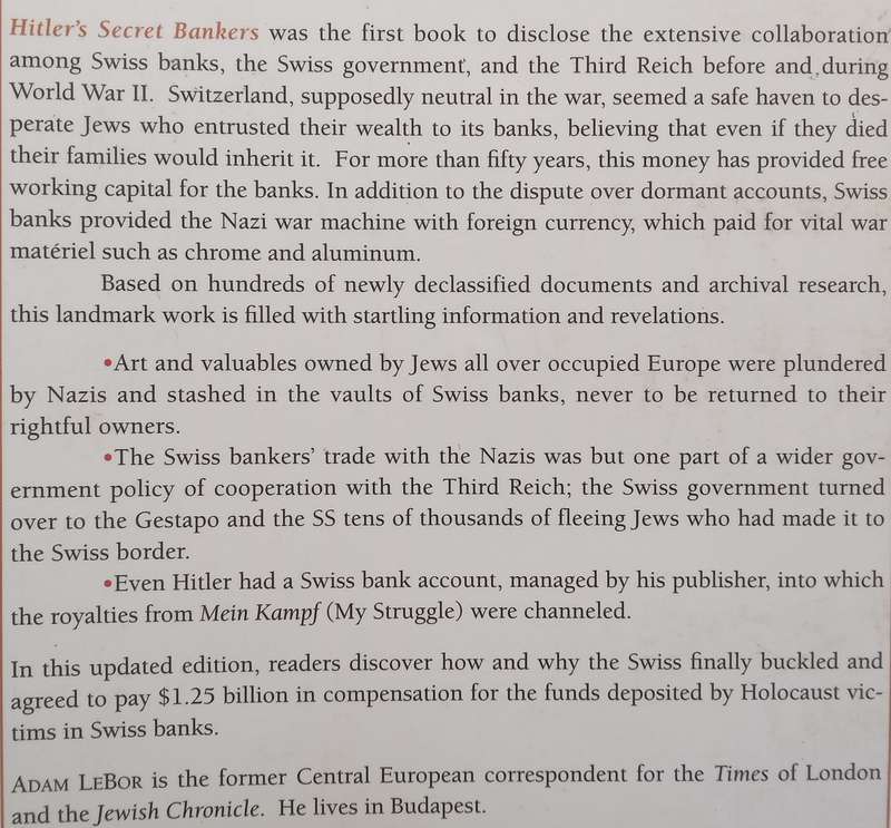 Hitlers Secret Bankers: The Myth of Swiss Neutrality During the Holocaust | Adam LeBor