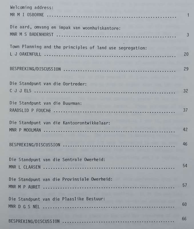 Conference Proceedings: Dwelling-House Offices, 31 August 1984