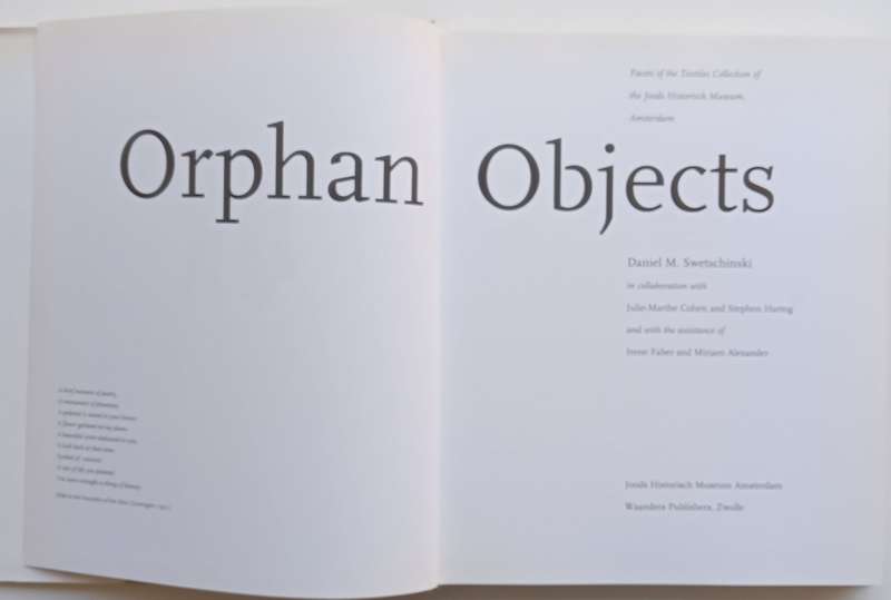 Orphan Objects: Facets of the Textile Collection of the Joods Historisch Museum, Amsterdam | Dani...