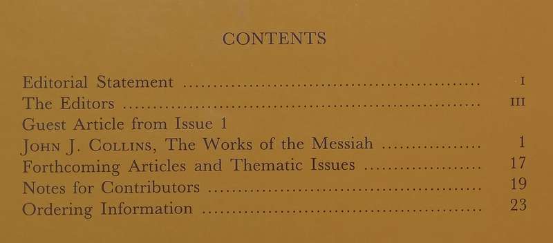 Dead Sea Discoveries: A Journal of Current Research on the Scrolls and Related Literature, Sample...