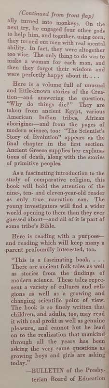 Beginnings of Earth and Sky & Beginnings of Life and Death | Sophia L. Fahs & Dorothy T. Spoerl