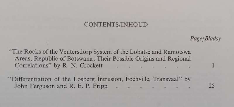 Transactions of the Geological Society of South Africa (Vol. LXXIV, Part I) | D. J. L. Visser (Ed.)