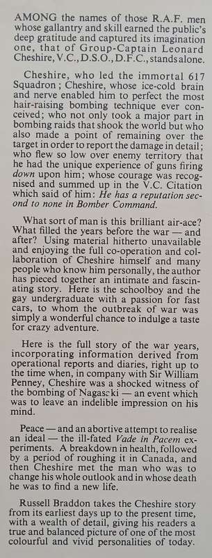 Cheshire V.C. A Study of War and Peace | Russell Braddon