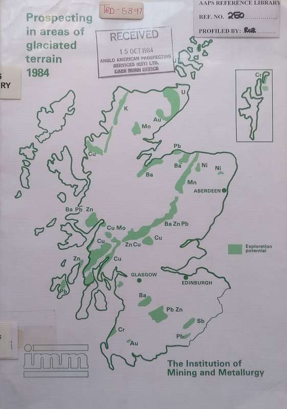 Prospecting in Areas of Glaciated Terrain 1984 Symposium Papers