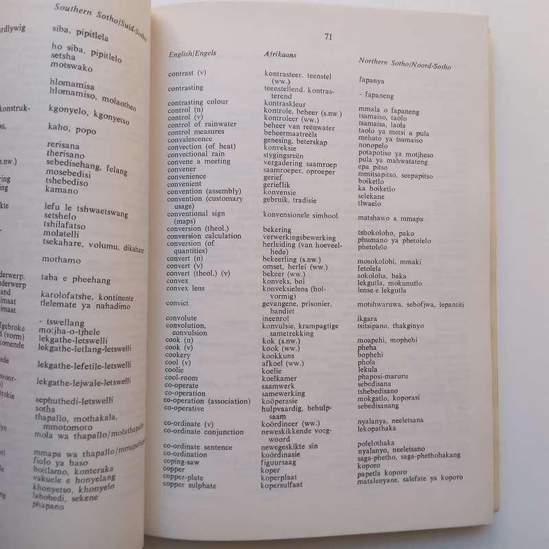 Southern Sotho: Terminology and Orthography No. 3 (English/Afrikaans Text)