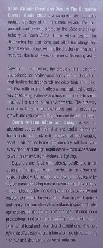 Décor and Design 2000 Edition: The Complete South African Buyers Guide | Marcia Margolius