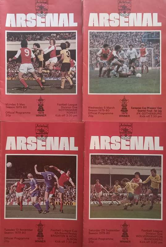 22 Arsenal Football Club Programmes for 1979-80 Season in Official Arsenal Folder
