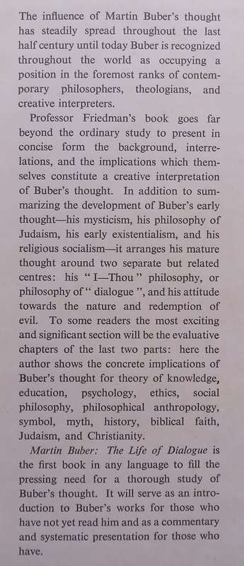 Martin Buber: The Life of Dialogue | Maurice S. Friedman