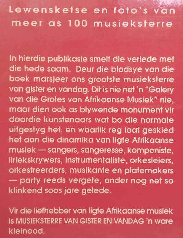 Musieksterre van Gister and Vandag: Lewensketse en Fotos van Meer as 100 Musieksterre (Afrikaa...