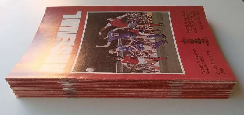 22 Arsenal Football Club Programmes for 1979-80 Season in Official Arsenal Folder