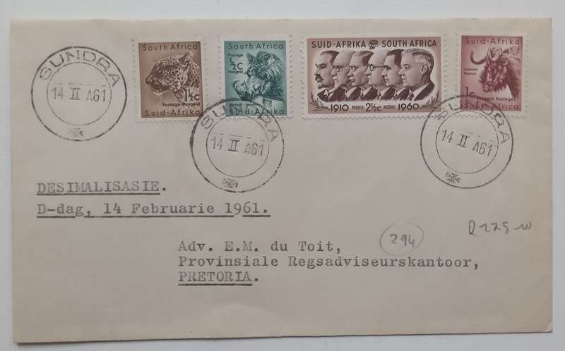 Envelope Concerning the Decimalisation D-Day in South Africa (1961)