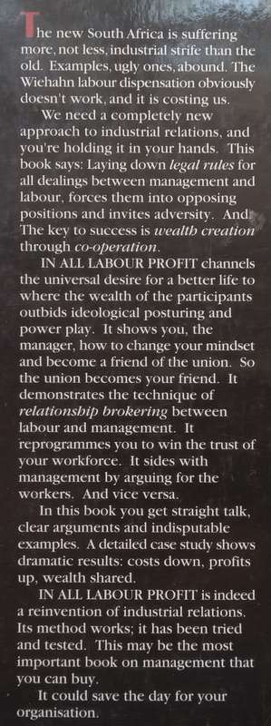 In All Labour Profit: Reinventing Industrial Relations in South Africa | Frans Rautenbach